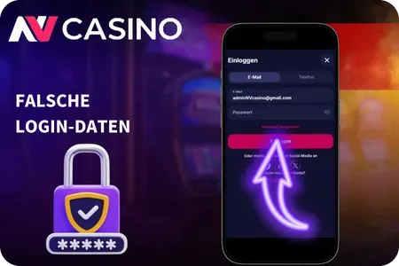 NV casino Falsche Login-Daten
